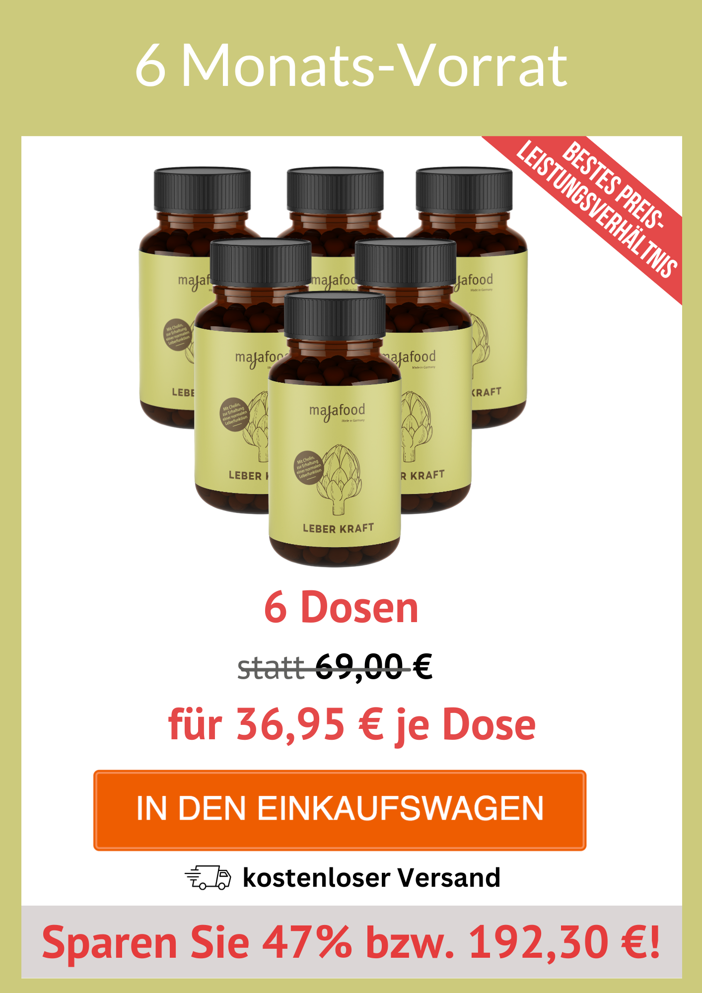 6 Monats-Vorrat für 36,95 Euro je Dose
